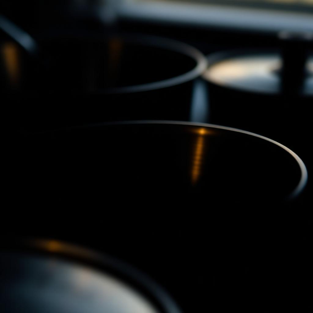 Detail of brushed metal on a pan base